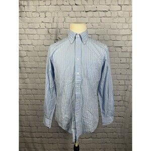 Brooks Brothers Seersucker Shirt Men’s Medium Regent Button Down Blue,White